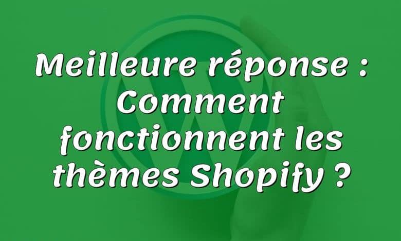 Meilleure réponse : Comment fonctionnent les thèmes Shopify ?